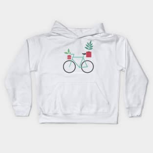 Plants on bicycle Kids Hoodie